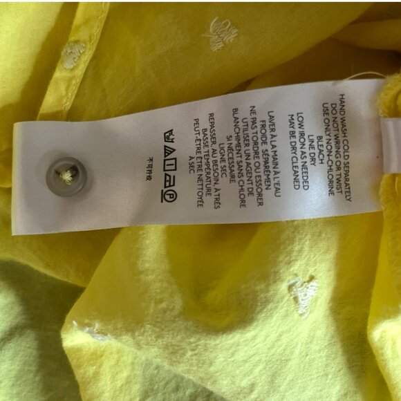 Mauve by Anthropologie Yellow Pineapple Embroidered Buttondown Blouse | Size M - Picture 12 of 13